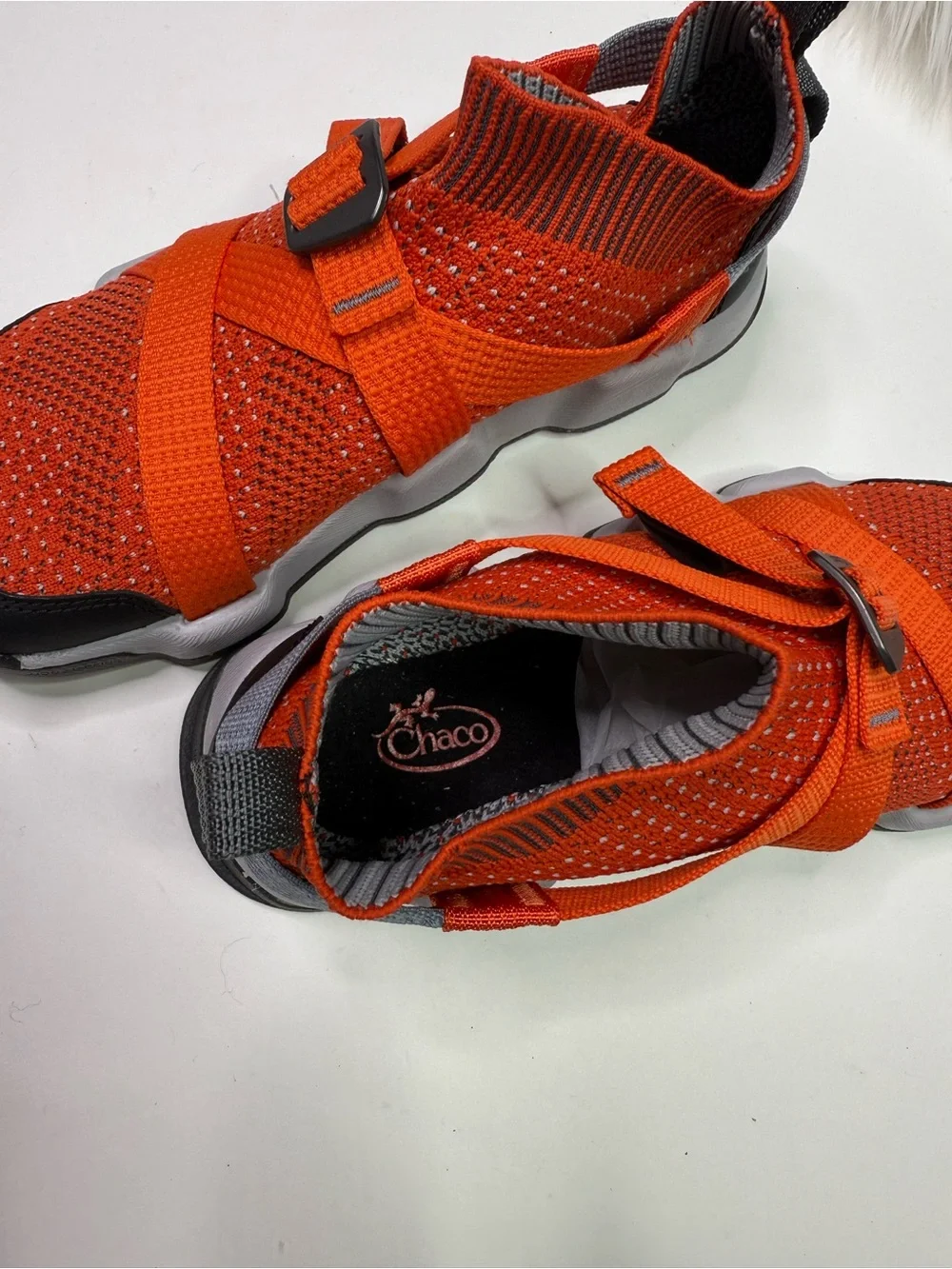 Chaco Orange Knit Strap Women Sneaker Boot Walking Hiking Size 7 New